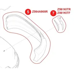 Z560KITF - Set catadiottri coperchio fume con parabole cromate (per V56NT e V56NNT)