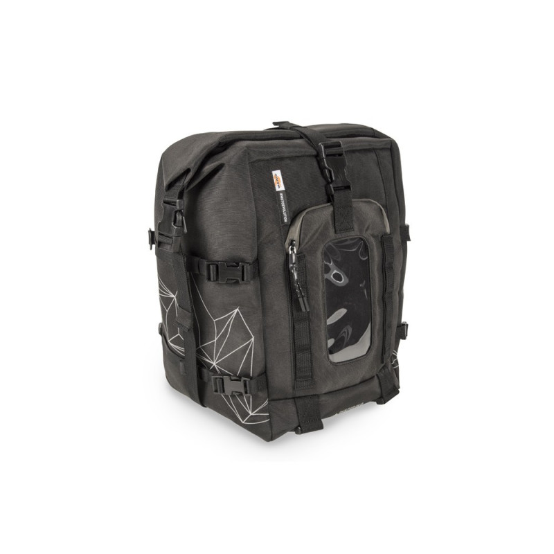 Tank bag nera estensibile. Modulabile con borsello RA317