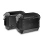 Pair of K MISSION cases in natural aluminum, 36 lt, black version