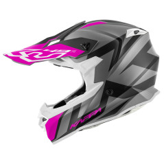 Casco Cross Kappa KV49 «Evo Great» Lady Grigio / Nero / Fucsia