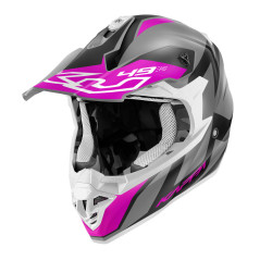 Casco Cross Kappa KV49 «Evo Great» Lady Grigio / Nero / Fucsia