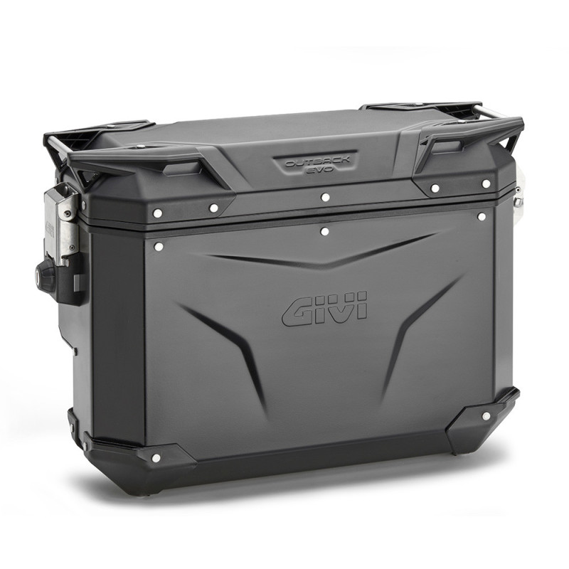 Valigia laterale destra GIVI Trekker Outback EVO Scantonata, in Alluminio verniciato nero 33 lt. - Visenzi Motomarket