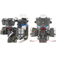 Portavaligie laterale PL ONE-FIT per valigie MONOKEY® per Honda CRF1100L Africa Twin Adventure Sports (24) PLO1178MK