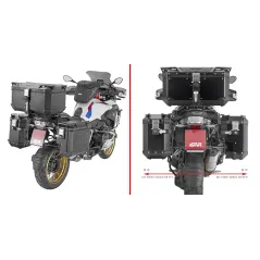 Portavaligie PL ONE-FIT con lato destro scantonato per valigie Trekker Outback per BMW R 1200 GS Adventure (14 - 18) PLOS5108CAM