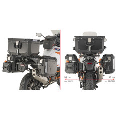 Portavaligie con lato destro scantonato per valigie Trekker Outback per KTM 1290 Super Adventure R (21 - 24) PLOS7713CAM