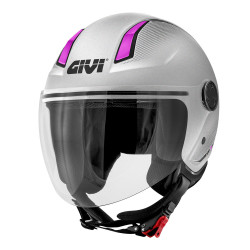 Casco Jet GIVI 11.7 Solid Color Matt Grey / Pink - Visenzi Motomarket