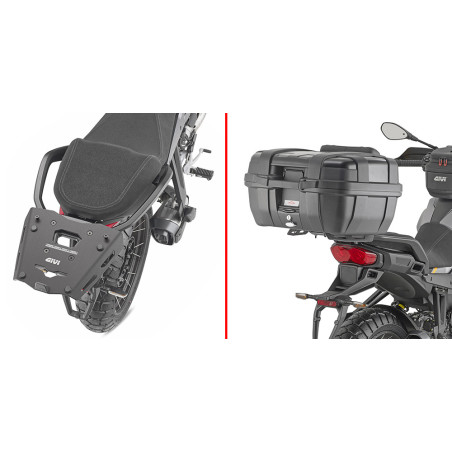 Attacco posteriore in alluminio nero per bauletto MONOKEY® per Moto Guzzi Stelvio 1000 (24) SRA8208