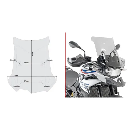 Cupolino specifico fumé 44 x 47 cm (H x L) per BMW F 800 GS (24) D5127S