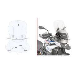 Cupolino scorrevole AIRFLOW trasparente per BMW F 800 GS (24) AF5127