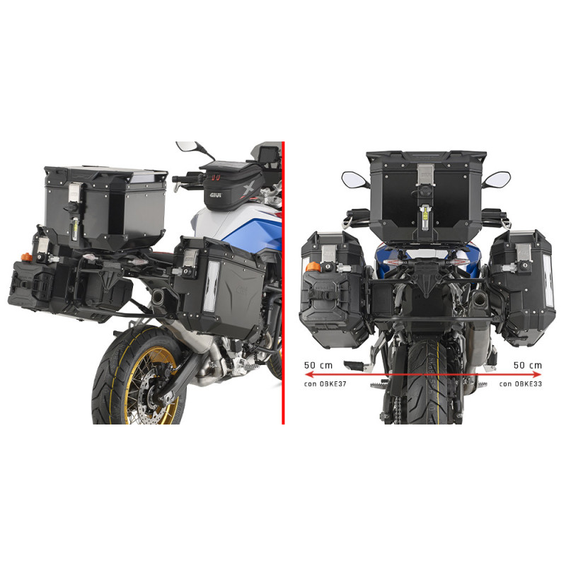 Portavaligie laterale con lato destro scantonato per valigie Trekker Outback per BMW F 900 GS (24) PLOS5145CAM