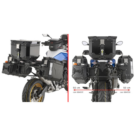 Portavaligie laterale con lato destro scantonato per valigie Trekker Outback per BMW F 900 GS (24) PLOS5145CAM