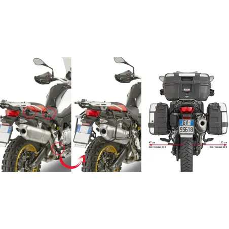 Portavaligie laterale a rimozione rapida specifico per valigie MONOKEY® o RETRO FIT per BMW F 900 GS Adventure (24) PLR5127