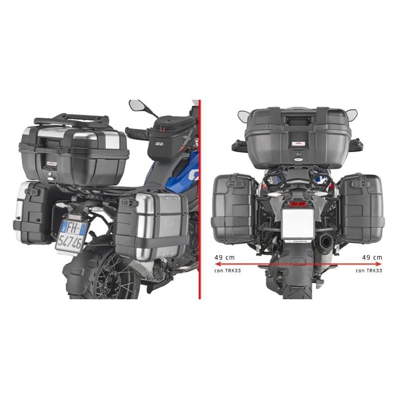Portavaligie laterale PL ONE-FIT per valigie MONOKEY® per BMW R 1300 GS (24 - 25) PLO5143MK - Visenzi Motomarket
