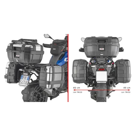 Portavaligie laterale PL ONE-FIT per valigie MONOKEY® per BMW R 1300 GS (24 - 25) PLO5143MK