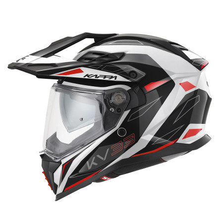 Kappa KV33 Enduro Wizard bianco lucido / nero / rosso