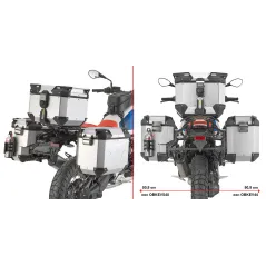 Portavaligie PL ONE-FIT con lato sinistro scantonato per valigie Trekker Outback per BMW R 12 G/S (25) PLOS5151CAM