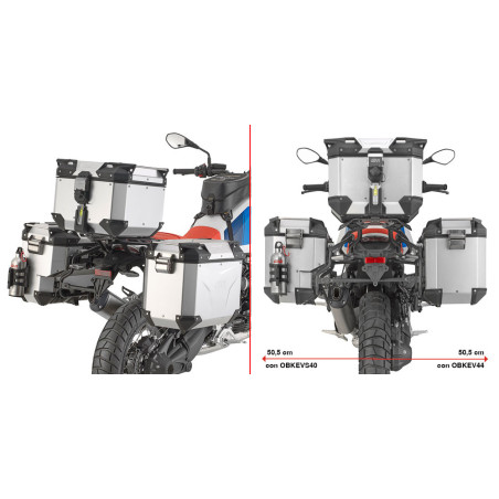 Portavaligie PL ONE-FIT con lato sinistro scantonato per valigie Trekker Outback per BMW R 12 G/S (25) PLOS5151CAM