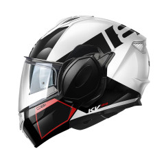 Casco flip-back Kappa KV55 York bianco / nero / rosso - Visenzi Motomarket