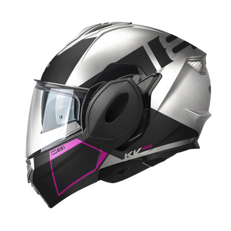 Casco flip-back Kappa KV55 York Lady grigio / nero / fucsia - Visenzi Motomarket