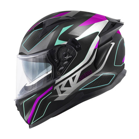 Casco Integrale Kappa KV52 Atlantic Lady nero / fucsia / argento - Visenzi Motomarket