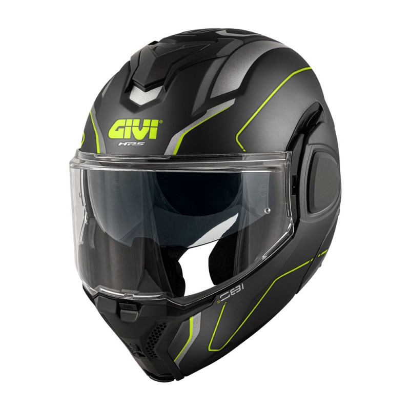 Casco Flip-Back GIVI X36 Fiber Pulse nero opaco / giallo