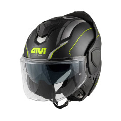 Casco Flip-Back GIVI X36 Fiber Pulse nero opaco / giallo - Visenzi Motomarket