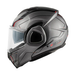 Flip-Back helmets GIVI X36 Fiber pulse matt titanium / black / red