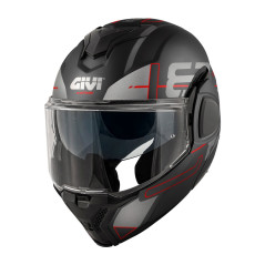 Casco modulare Flip-Back GIVI X36 Vertigo nero opaco / rosso