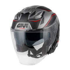 GIVI X31 Impact Jet Helmet matt titanium / black / red - Visenzi Motomarket