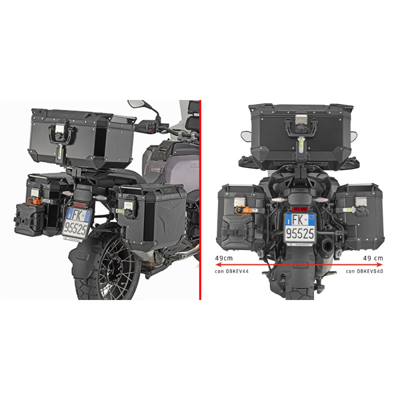 Portavaligie laterale con lato destro scantonato per valigie Trekker Outback per BMW R 1300 GS Adventure (25) PLOS5146CAM