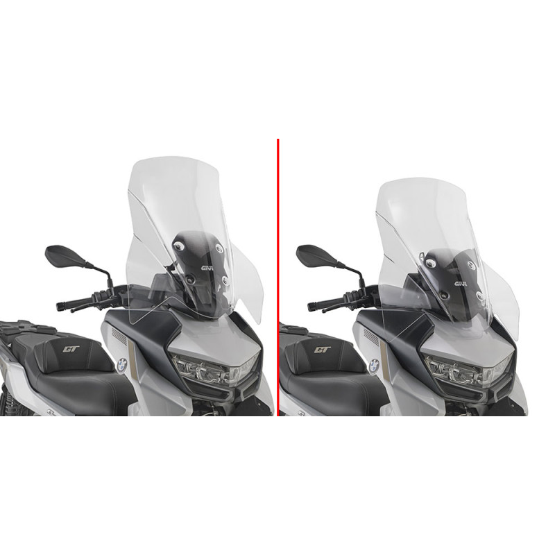 Parabrezza specifico trasparente, 66,5 x 63 cm (H x L) per BMW C 400 GT (25) D5148ST - Visenzi Motomarket