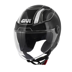 GIVI 11.7 Logic Black / White / Titanium Demi-Jet Helmet - Visenzi Motomarket