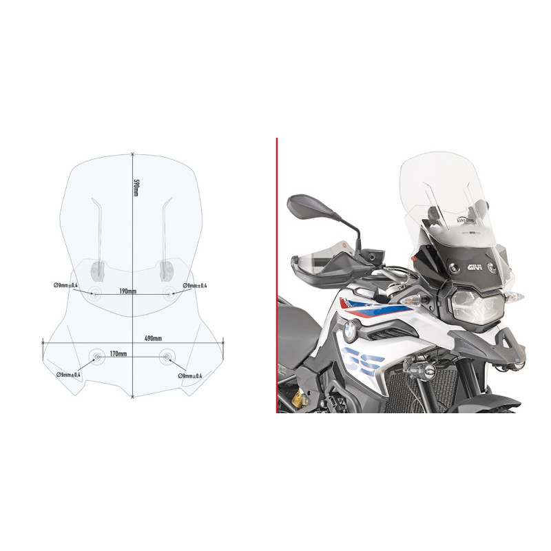 Cupolino scorrevole specifico AIRFLOW per BMW F 850 GS (18 - 20) Cupolino scorrevole specifico AIRFLOW per BMW F 850 GS (18 - 20)