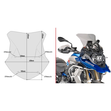 Cupolino specifico fumé per BMW R 1200 GS Adventure (14 - 18)