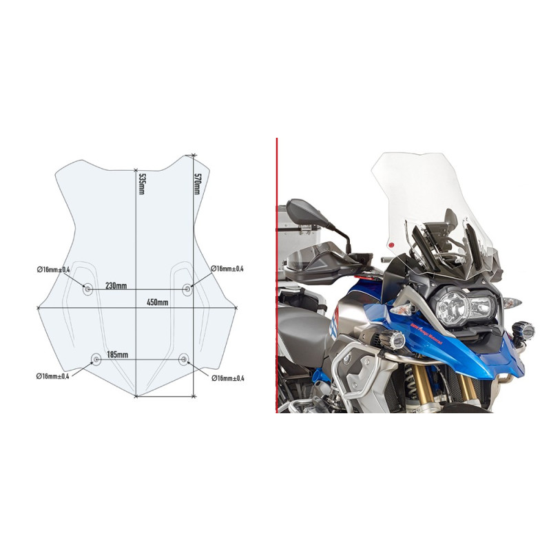 Cupolino specifico trasparente per BMW R 1250 GS (19 - 21)