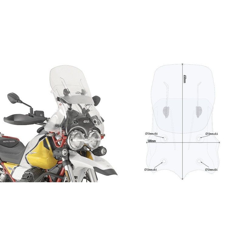 Cupolino scorrevole specifico AIRFLOW per Moto Guzzi V85 TT (19 - 20)